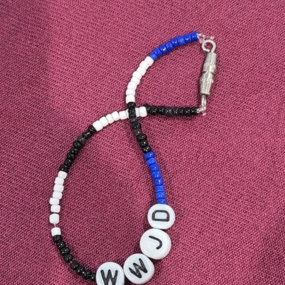 Handmade Beaded 'WWJD' Bracelet